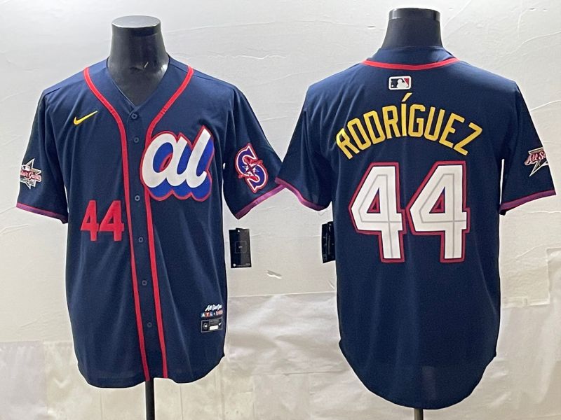 Men 2025 Seattle Mariners 44 Rodriguez dark Blue All star Nike MLB Jersey style 05